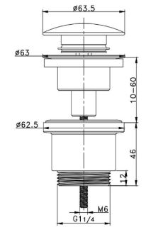 Донный клапан для раковины Raglo R600.01.38 белый